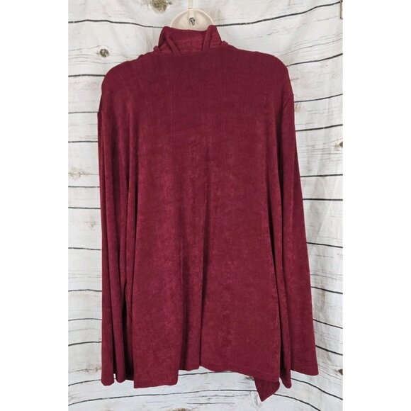 Chico's Travelers Red Burgundy Pleated Jacket Cardigan Set 4 Twin Set Tank 2 PC - Picture 5 of 8